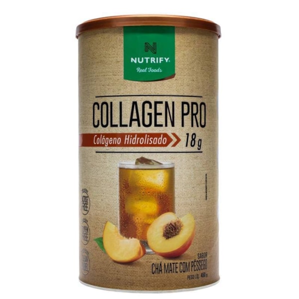 Colágeno Hidrolisado Pro Sabor Chá Mate c/ Pêssego 450g Nutrify