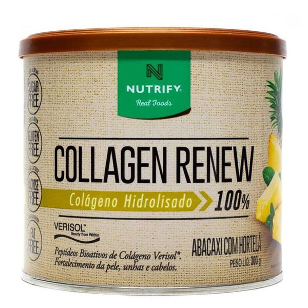 Colágeno Hidrolisado Renew sabor Abacaxi c/ Hortelã 300g Nutrify