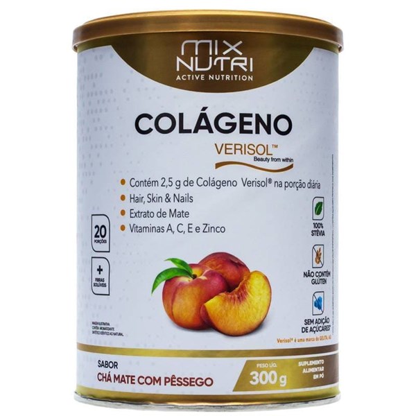 Colágeno Verisol Sabor Chá Mate C/ Pêssego 300g Mix Nutri
