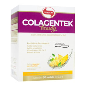 Colagentek Beauty Sabor Abacaxi c/Hortelã Display c/30 Sachês de 3,5g Vitafor - VALID 28/02/2025