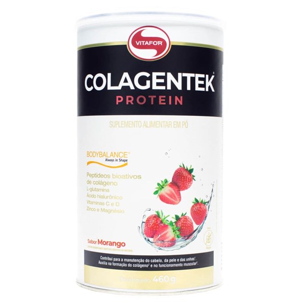 Colagentek Protein Sabor Morango Lata 460g Vitafor
