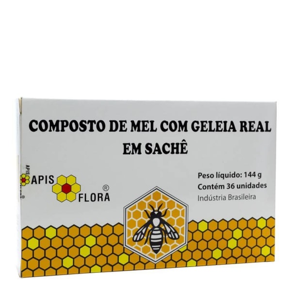 Composto De Mel C/ Geleia Real Em Sachê 36Und Apis Flora