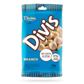 Confeito Coberto com Chocolate Branco Divis s/ Glúten 60g – Divine