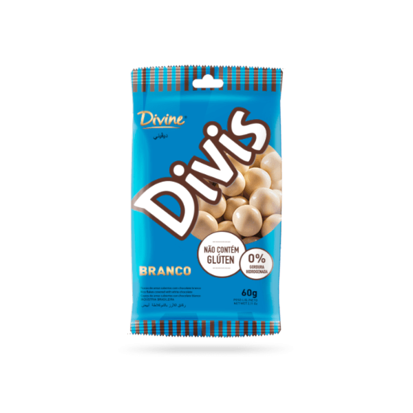 Confeito Coberto com Chocolate Branco Divis s/ Glúten 60g – Divine