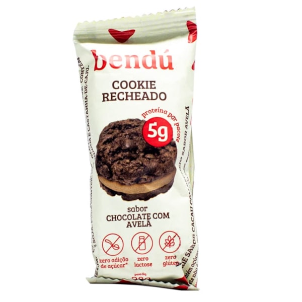 Cookie Recheado Sabor Chocolate c/ Avelã 38g Bendú