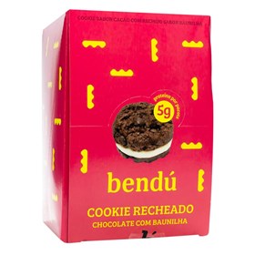Cookie Recheado Sabor Chocolate c/ Baunilha Zero Açúcar Display 12x38g Bendú