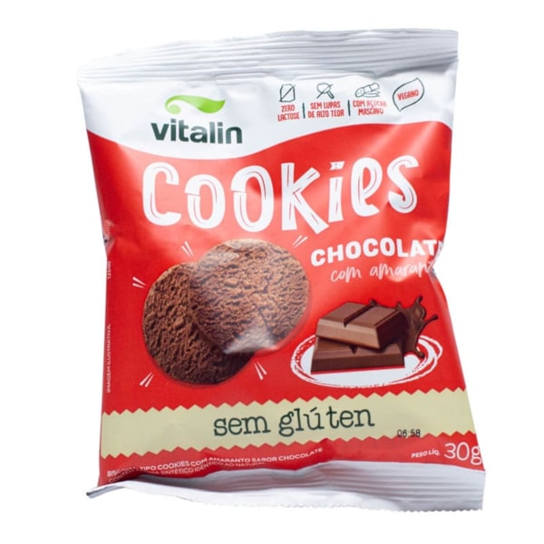 Cookies Amaranto c/ Cacau s/ Glúten 30g Vitalin