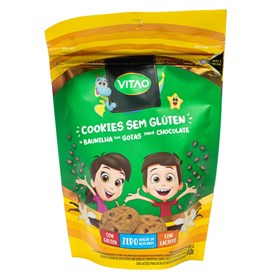 Cookies De Baunilha Com Gotas De Chocolate S/ Glúten Zero Açúcar Kids 80g Vitao