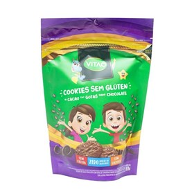 Cookies De Cacau Com Gotas De Chocolate S/ Glúten Zero Açúcar Kids 80g Vitao