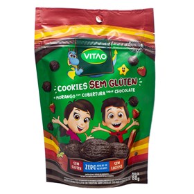 Cookies De Morango Com Cobertura De Chocolate Sem Gluten Kids 80g Vitao