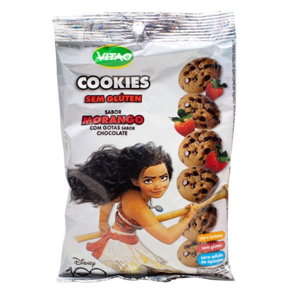 Cookies De Morango Com Gotas De Chocolate S/ Glúten  E S/ Lactose Disney 60g Vitao