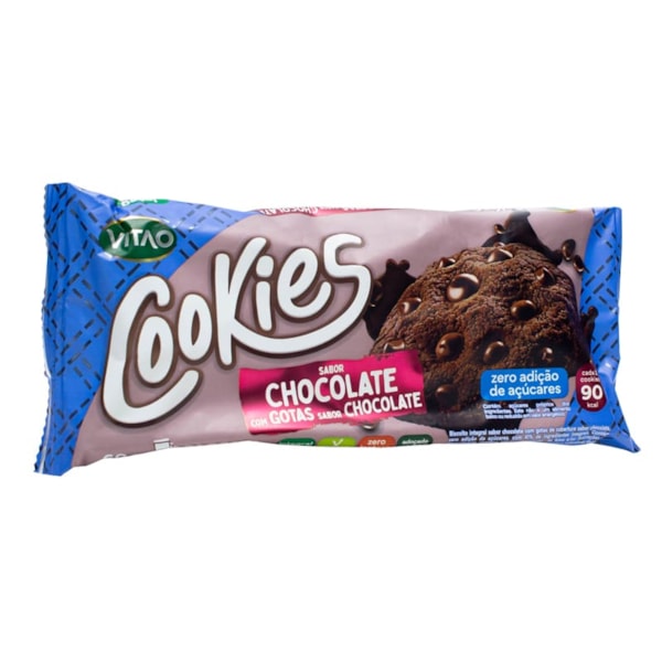 Cookies Integral Sabor Chocolate C/ Gotas Sabor Chocolate Zero Açúcar 60g Vitao