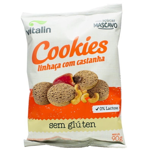 Cookies Linhaça Com Castanha S/ Glúten 90g Vitalin