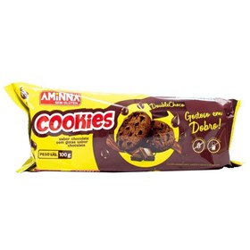 Cookies Sabor Chocolate c/ Gotas de Chocolate Double Choco s/ Glúten 100g Aminna
