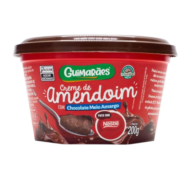 Creme De Amendoim Com Chocolate Meio Amargo 200g Guimarães