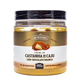 Creme De Castanha De Caju Com Chocolate Branco Vegano 450g Nutríssima