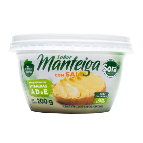 Creme Vegetal Sabor Manteiga 200g Sora