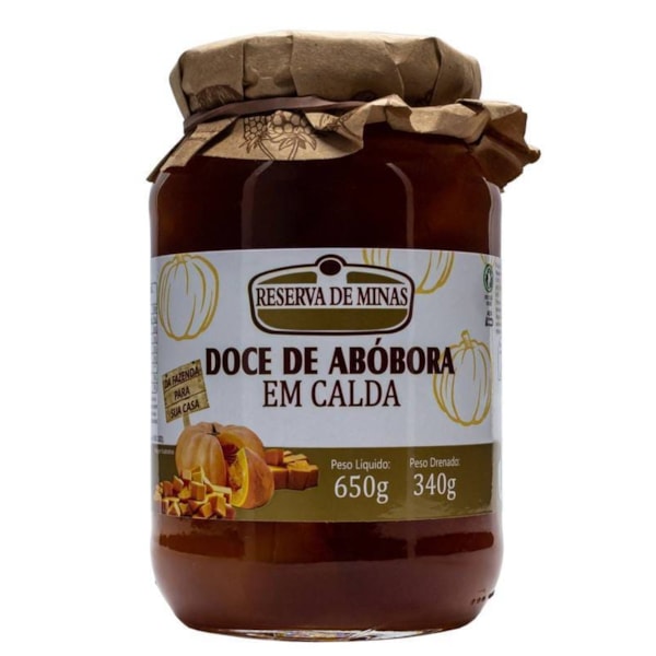 Doce De Abóbora Em Calda 650g Reserva De Minas