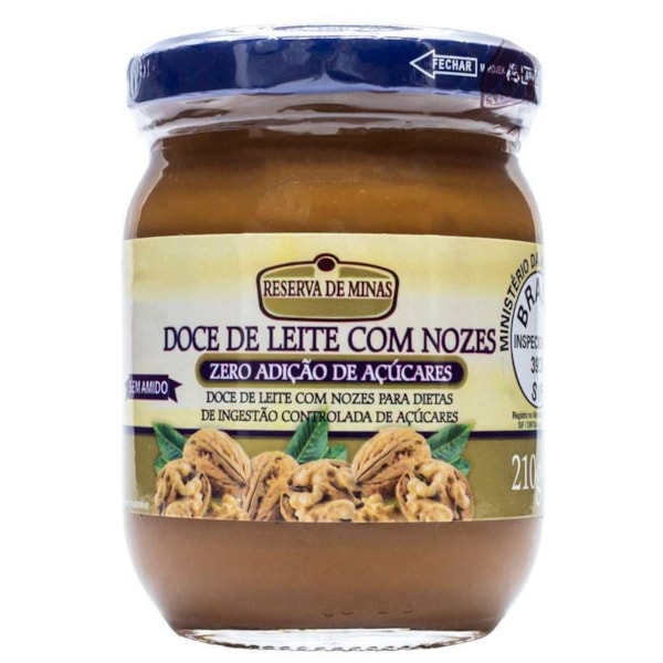 Doce De Leite Com Nozes Diet 210g Reserva De Minas