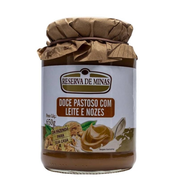 Doce Pastoso Com Leite e Nozes s/ Glúten 650g Reserva de Minas