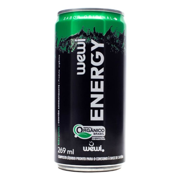 Energético Orgânico Sabor Original Lata 269ml Wewi