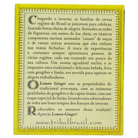 Erva Mate Lemon Ginger Orgänica C/ 15 Sachês De 1,5g Tribal Brasil
