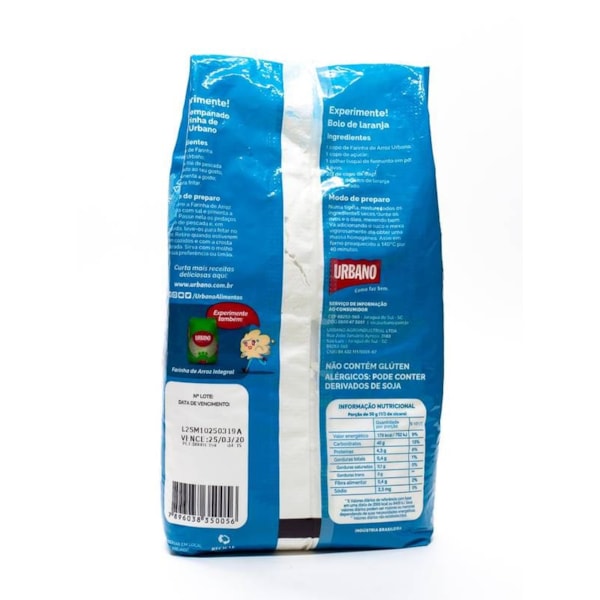 Farinha de Arroz s/glúten Tradicional 1Kg