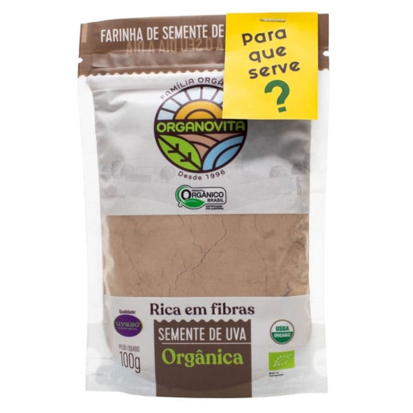 Farinha De Semente Uva Orgânica 100g Organovita