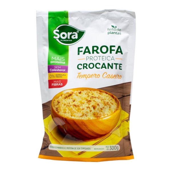 Farofa Crocante Proteica Tempero Caseiro 300g - Sora