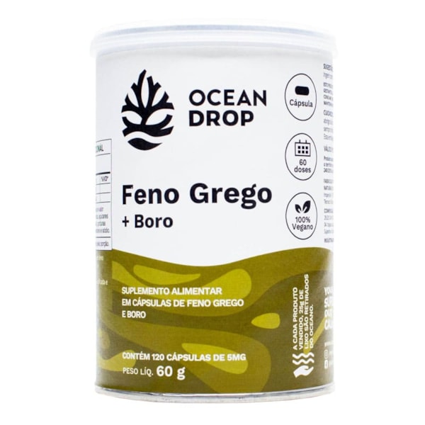 Feno Grego Boro 120 Cápsulas 500mg Ocean Drop