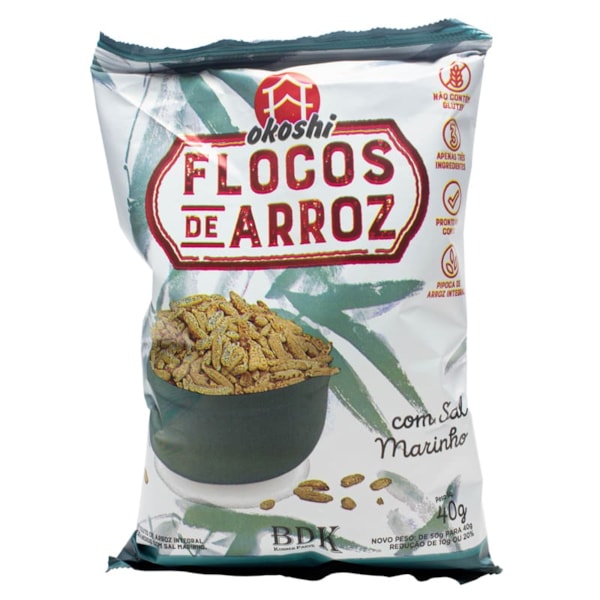 Flocos De Arroz Integral C/ Sal Marinho Okoshi