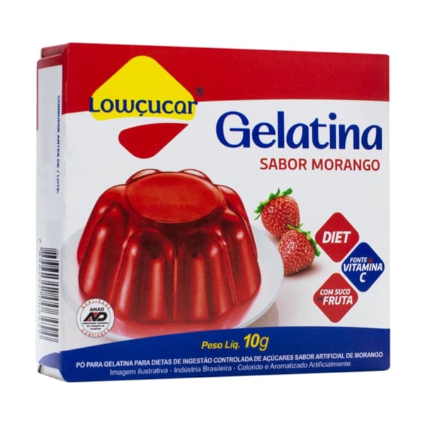 Gelatina De Morango Zero 10g Lowçucar