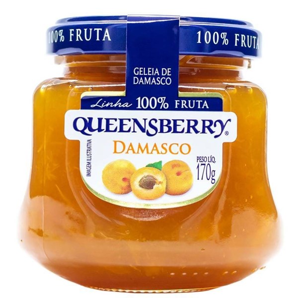 Geleia de Damasco 100% Fruta – 170g Queensberry – validade 28/09/23 –  Empório Panela da Ju