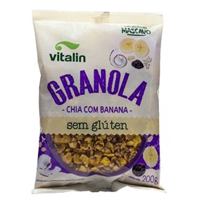 Granola Chia c/ banana Integral SEM GLUTEN 200g - Vitalin