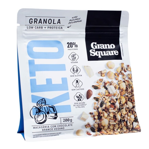 Granola Keto Macadâmia Com Chocolate 200g Granosquare