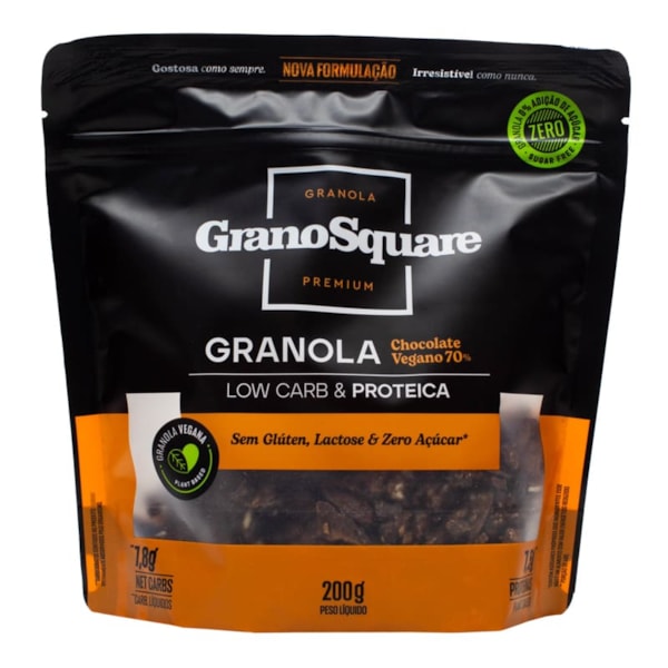 Granola Low Carb Chocolate Vegano 70% 200g GranoSquare