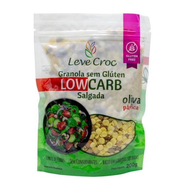 Granola Low Carb Salgada De Oliva E Páprica S/ Glúten 200g Leve Crock