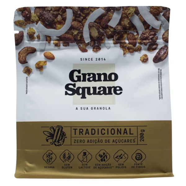 Granola Premium Zero Açúcar 200g – GranoSquare