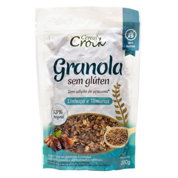 Granola s/ Açúcar sabor Linhaça e Tamaras 200g - Leve Croc