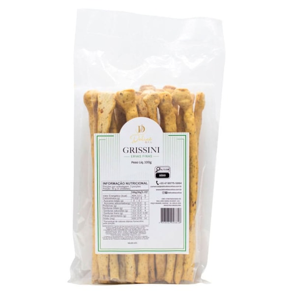 Grissini Sabor Ervas Finas Pacote 100g Delicê