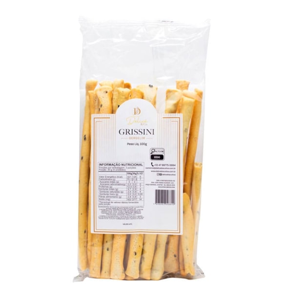 Grissini Sabor Gergelim Pacote 100g Delicê