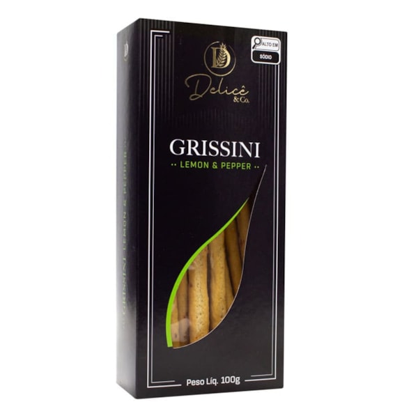 Grissini Sabor Lemon Pepper 100g Delicê