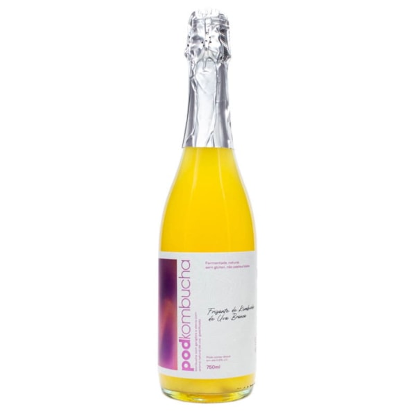 Kombucha Frisante Sabor Uva Branca Zero Açúcar 750ml Pod Kombucha