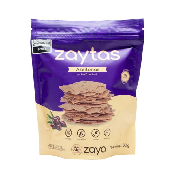 Lascas Crocantes Zaytas Sabor Azeitonas s/ Glúten 80g Zaya