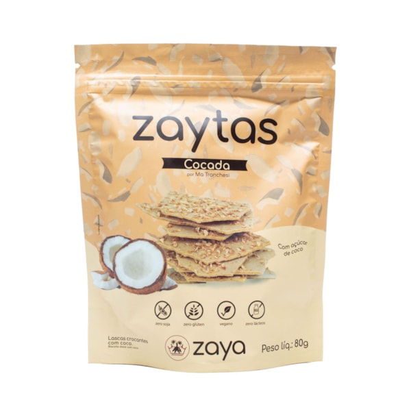 Lascas Crocantes Zaytas Sabor Cocada s/ Glúten 80g Zaya