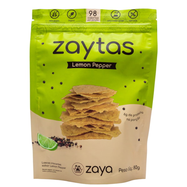 Lascas Crocantes Zaytas Sabor Lemon Pepper S/ Glúten 80g Zaya