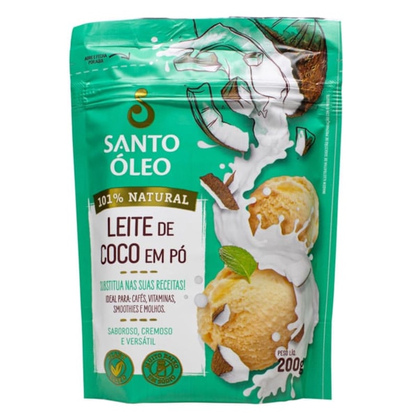 Leite De Coco Em Pó 200g Santo Óleo