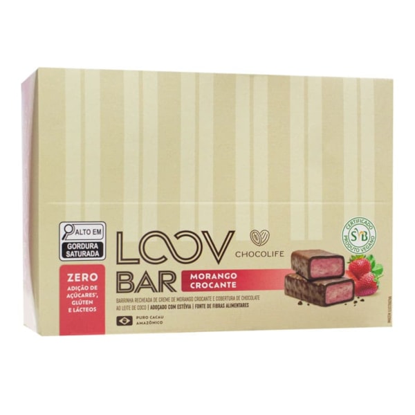 Loov Bar Morango Display 12X30g Chocolife