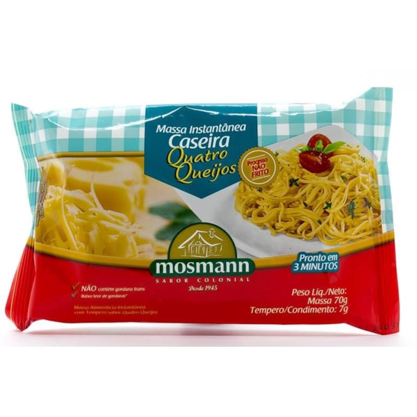 Massa Caseira Instantânea sabor 4 Queijos 77g - Mosmann