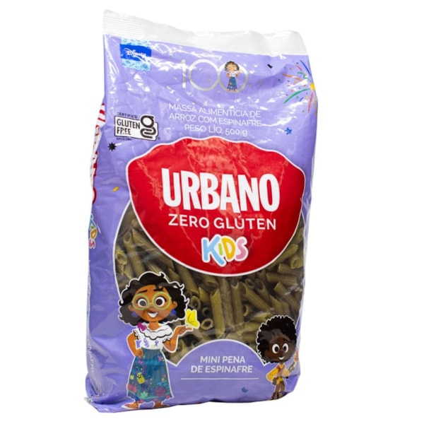 Massa De Arroz E Espinafre S/ Glúten Mini Pene Kids 500g Urbano